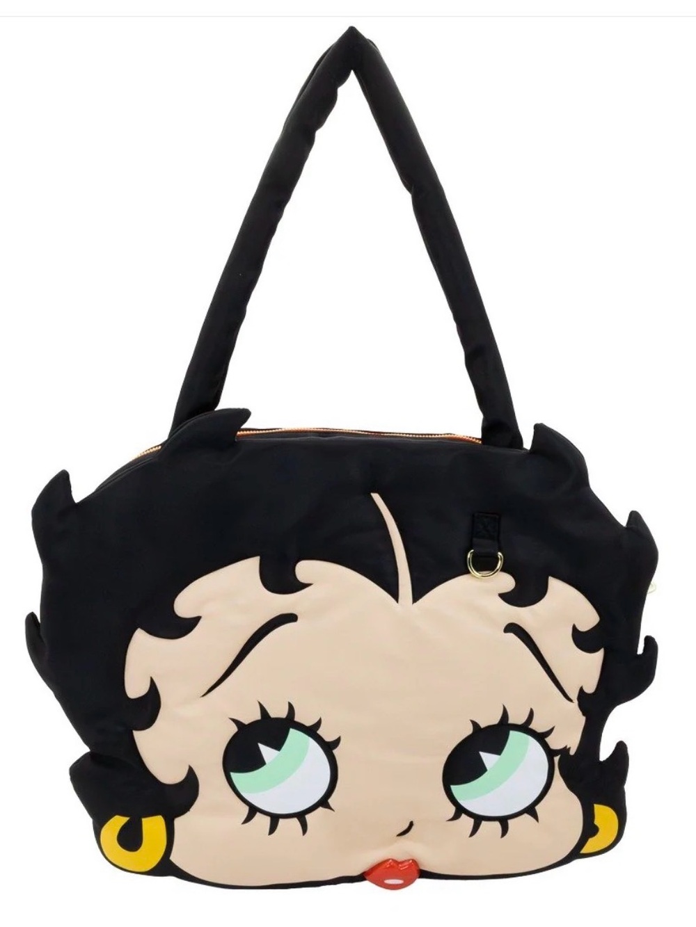 Black Betty Boop Face Tote Bag with Cream Face Detail